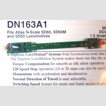 DIGITRAX DN163A1 DECODER FOR ATLAS